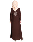 Persian Embroidered Abaya Brown