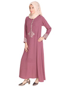 Persian Embroidered Abaya Onion Pink