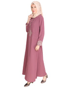 Persian Embroidered Abaya Onion Pink