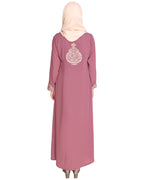 Persian Embroidered Abaya Onion Pink