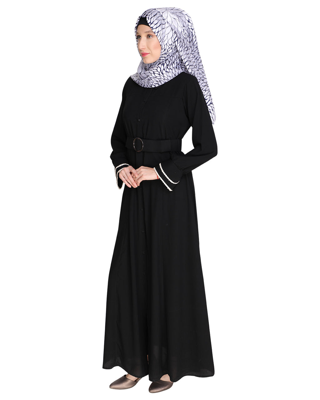Shirt Style Maxi Dress Black