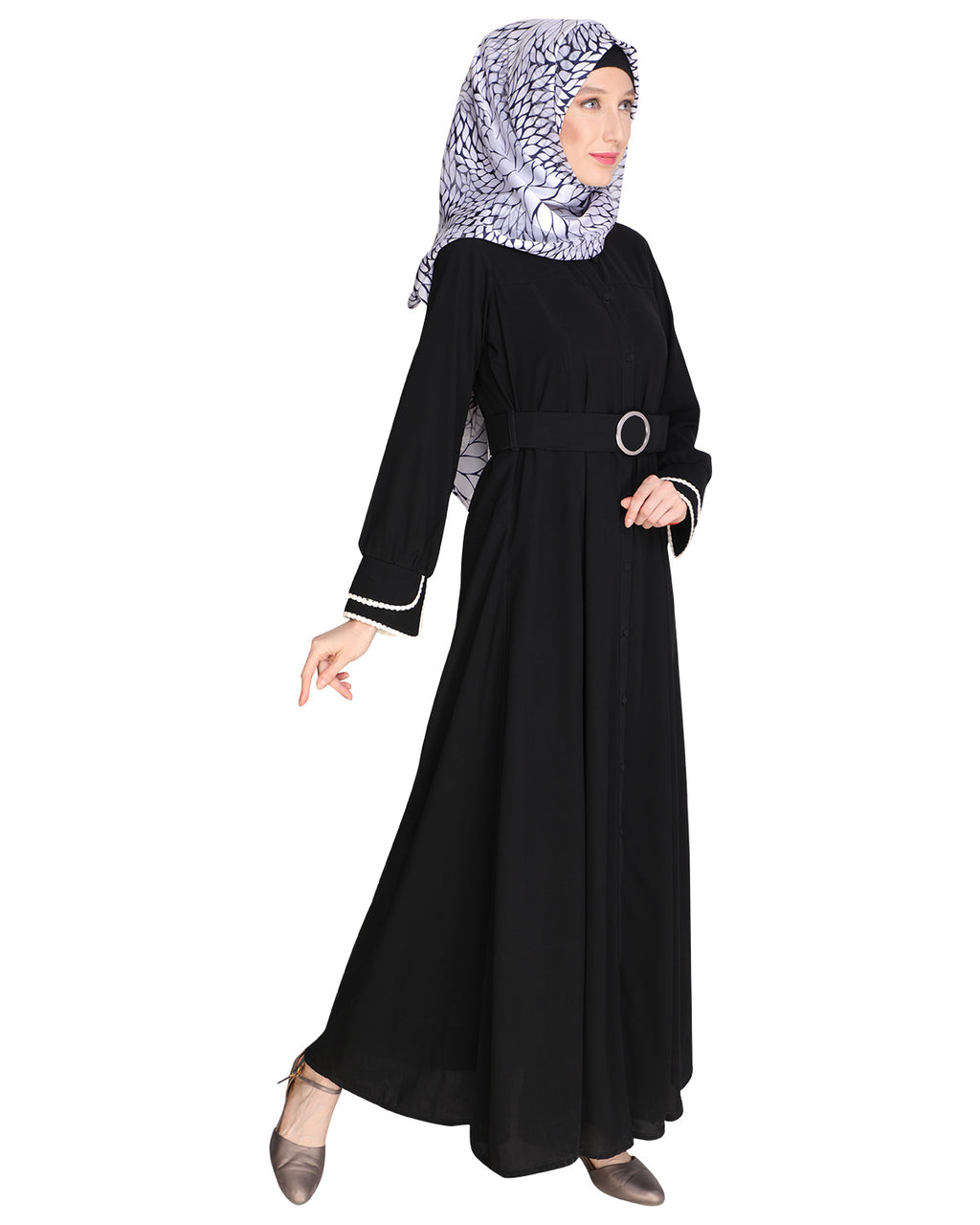Shirt Style Maxi Dress Black