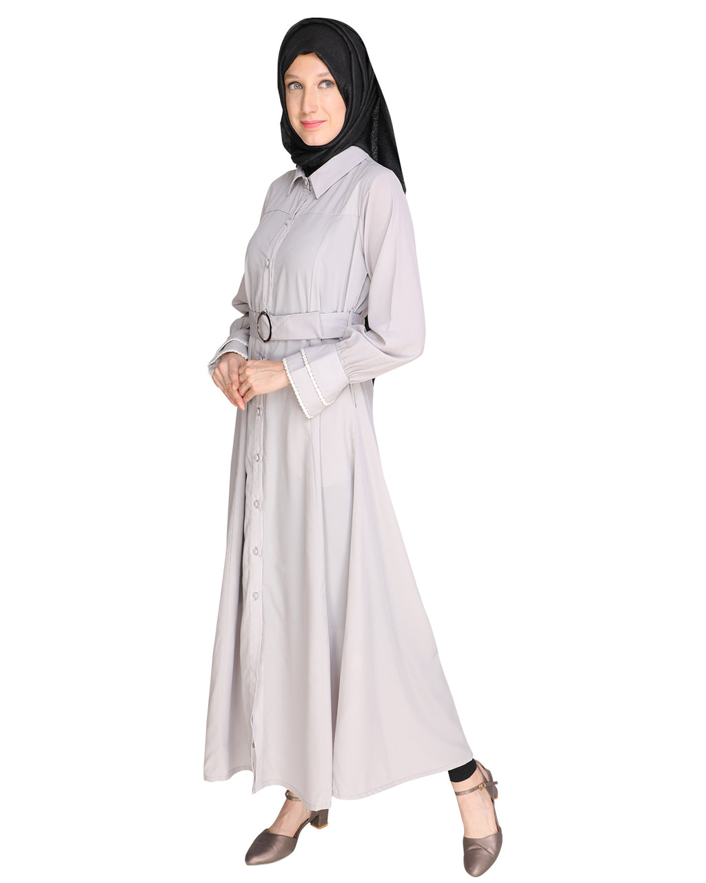 Shirt Style Maxi Dress Black