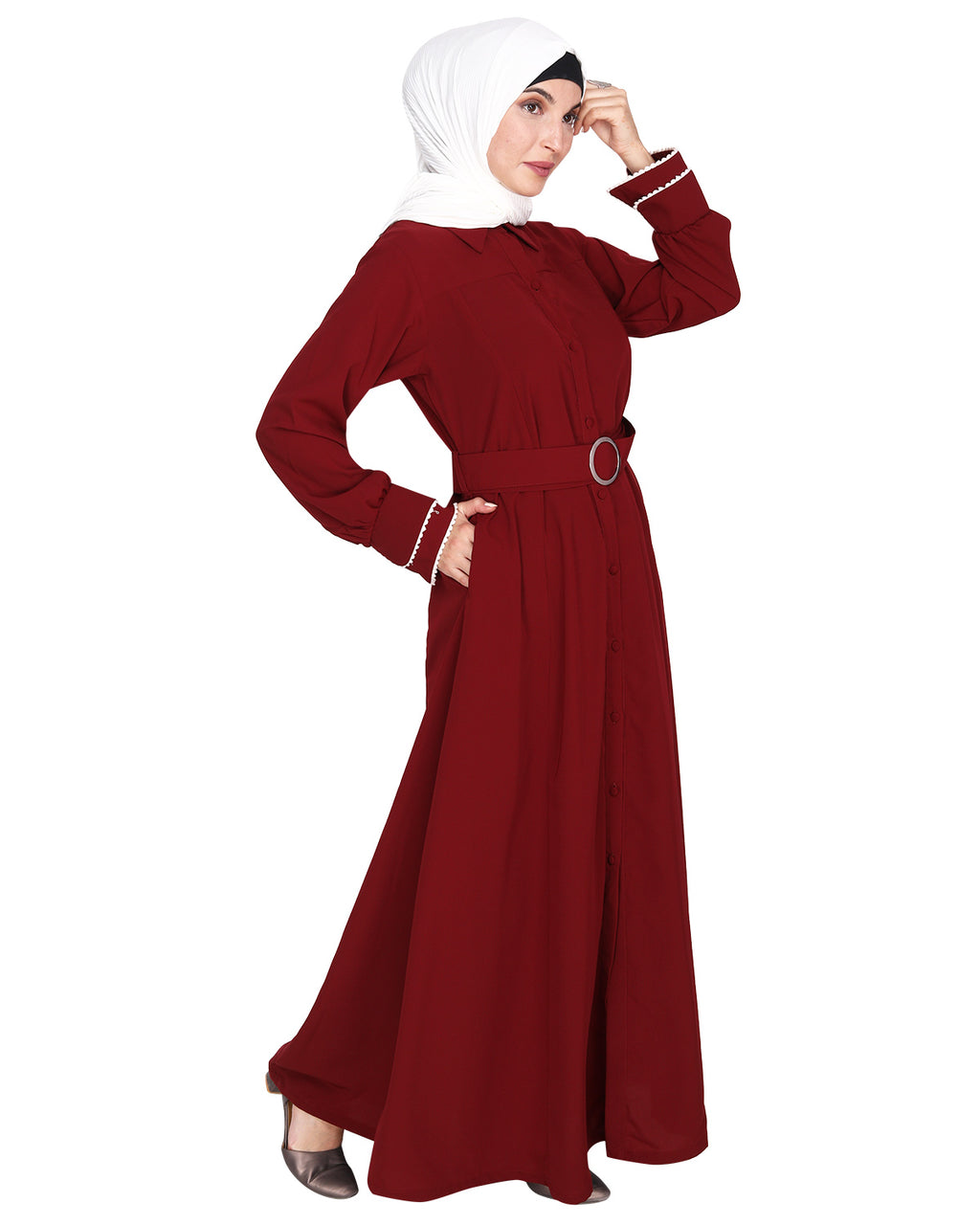 Shirt Style Maxi Dress Blue