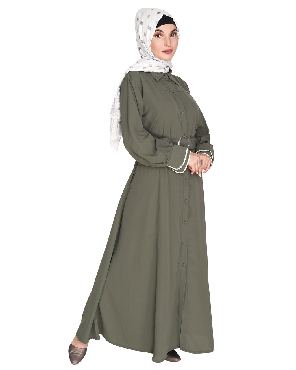 Shirt Style Maxi Dress Blue
