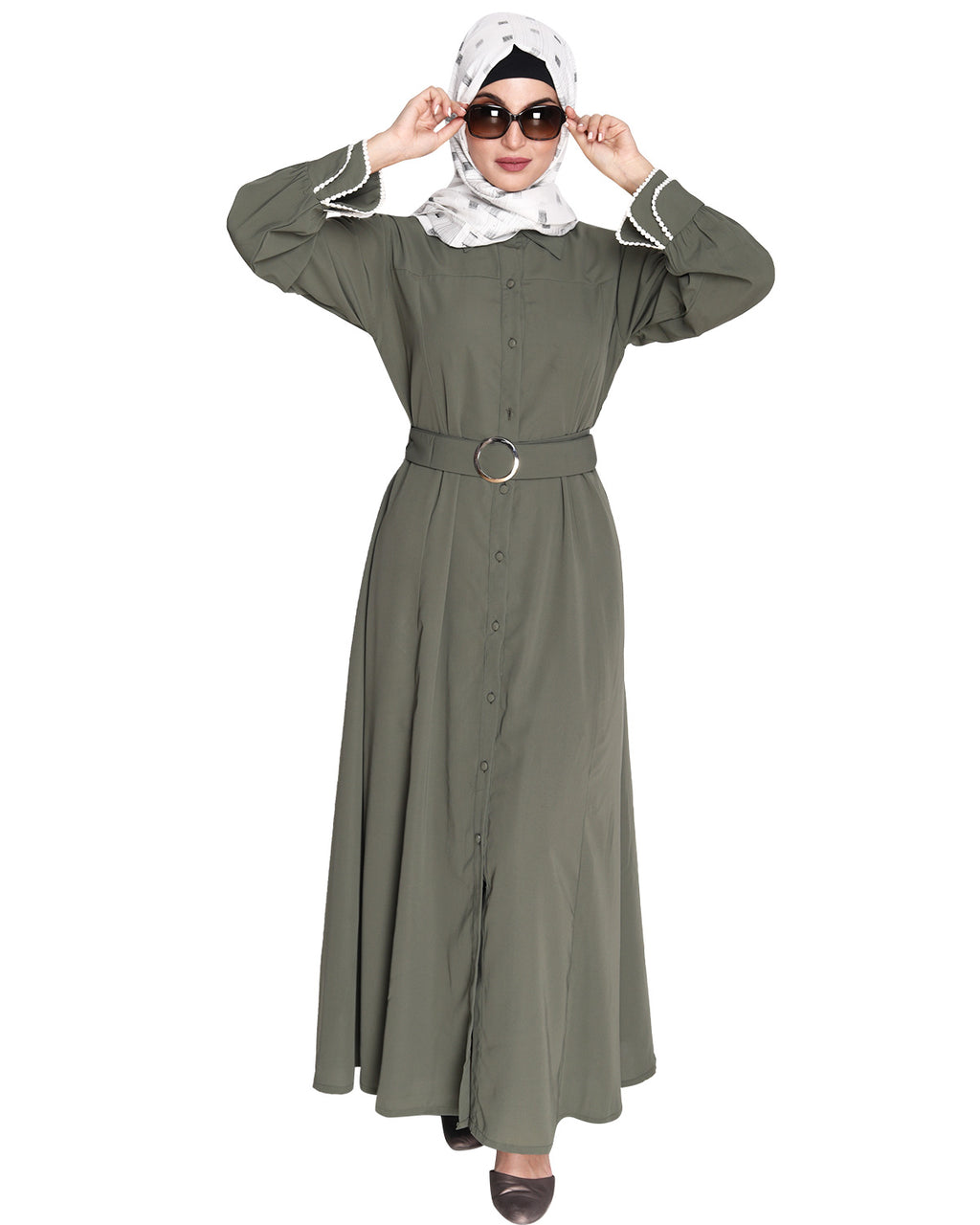 Shirt Style Maxi Dress Blue