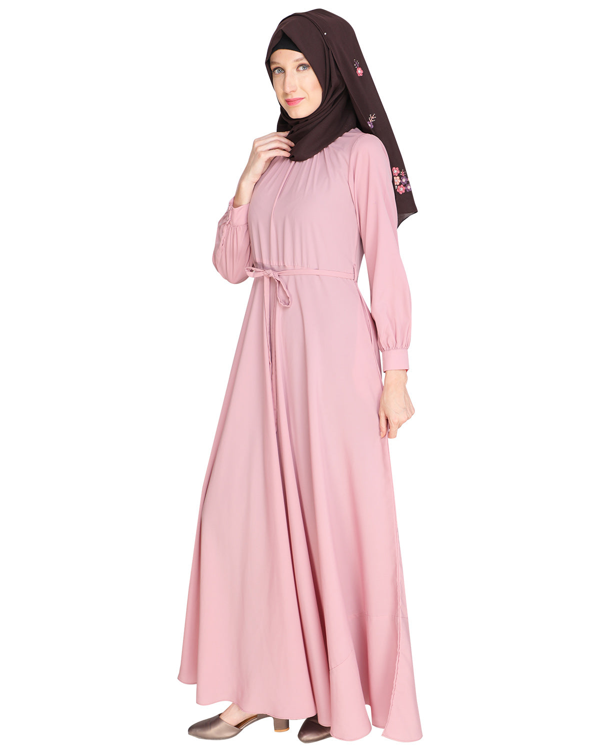 Gathered Neck Maxi Dress Black