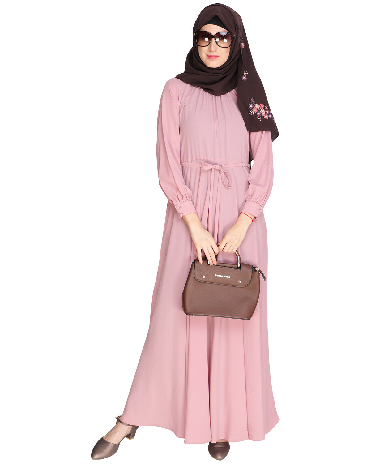 Gathered Neck Maxi Dress Black