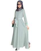 Gathered Neck Maxi Dress Brown