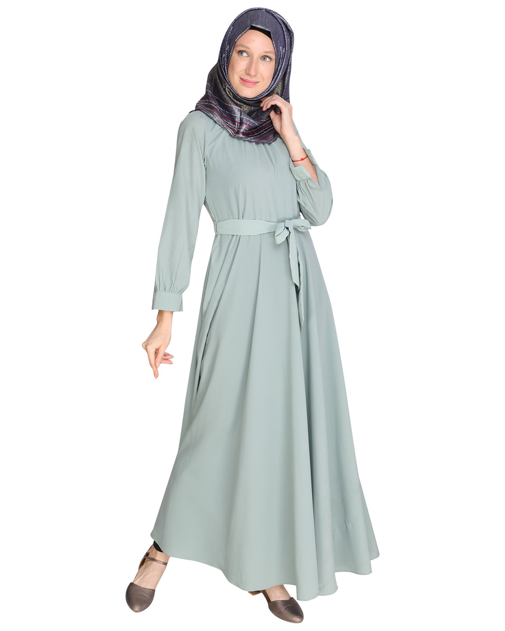 Gathered Neck Maxi Dress Brown