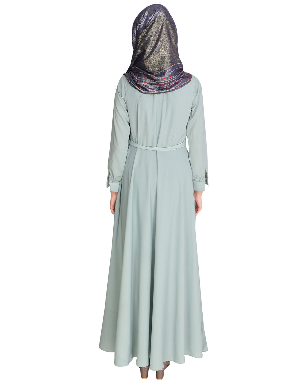 Gathered Neck Maxi Dress Green