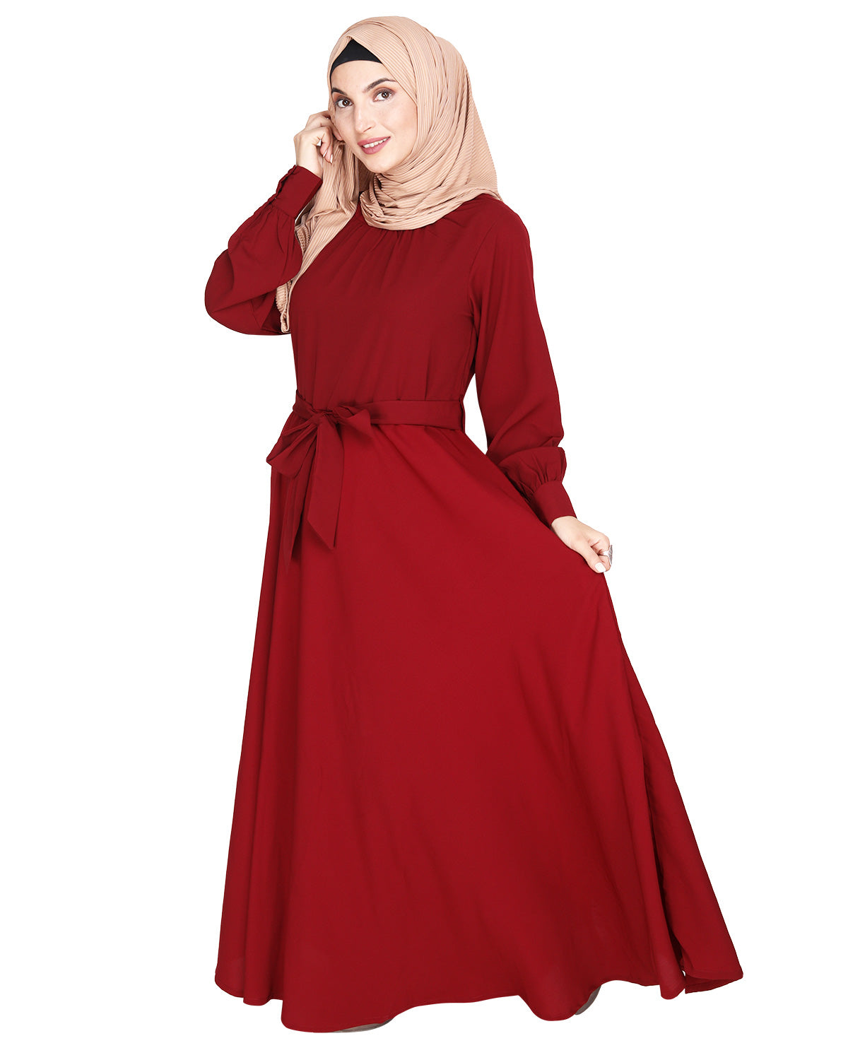 Gathered Neck Maxi Dress Ice Blue