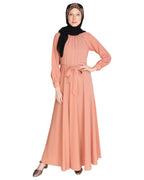 Gathered Neck Maxi Dress Maroon