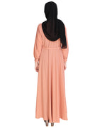 Gathered Neck Maxi Dress Orange