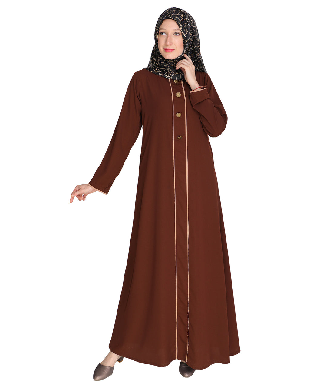 Sleek Dark Abaya Dark Brown