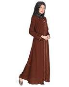 Sleek Dark Abaya Dark Brown
