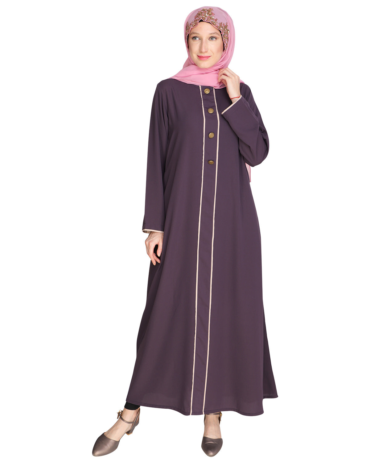 Sleek Dark Abaya Purple