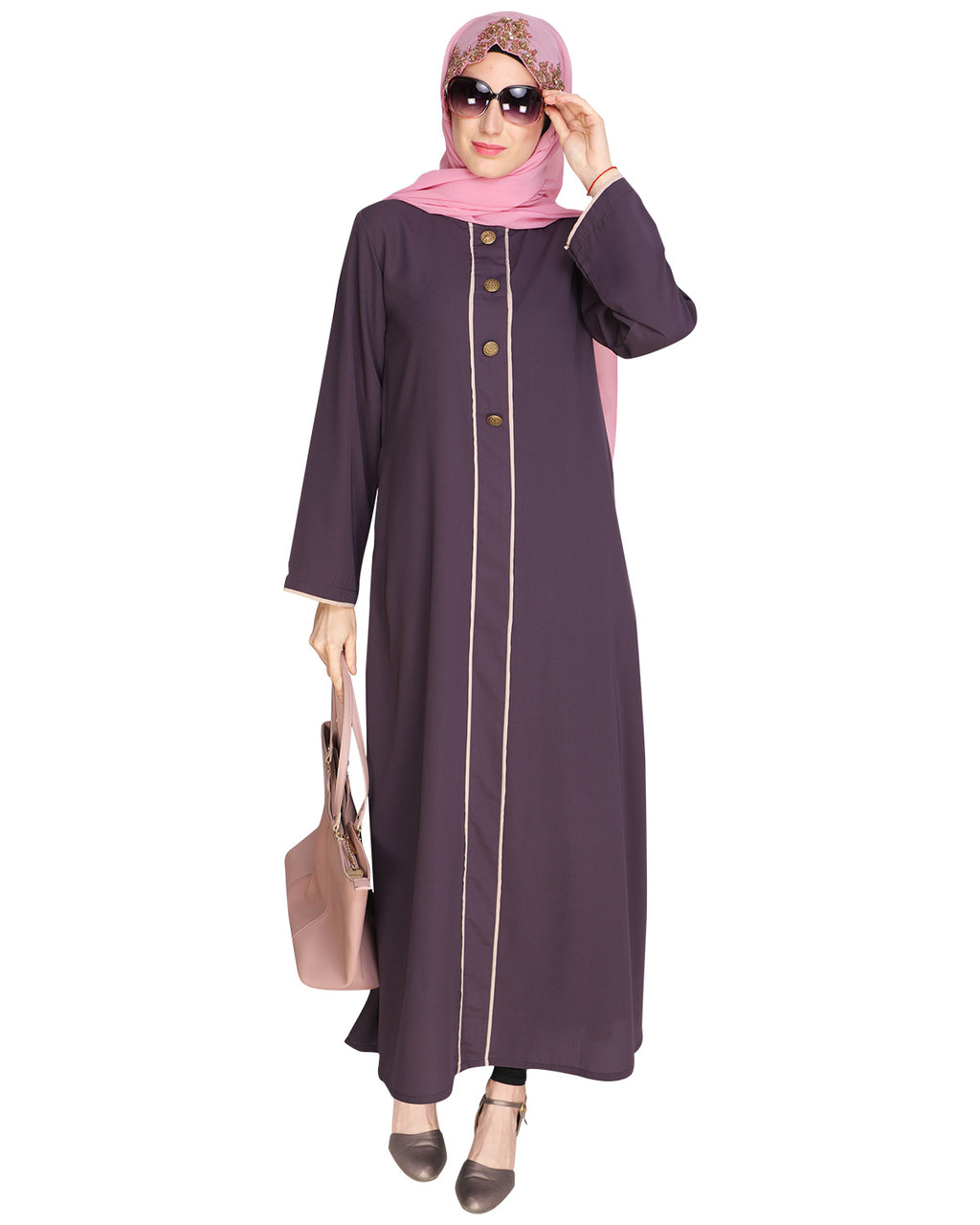 Sleek Dark Abaya Purple