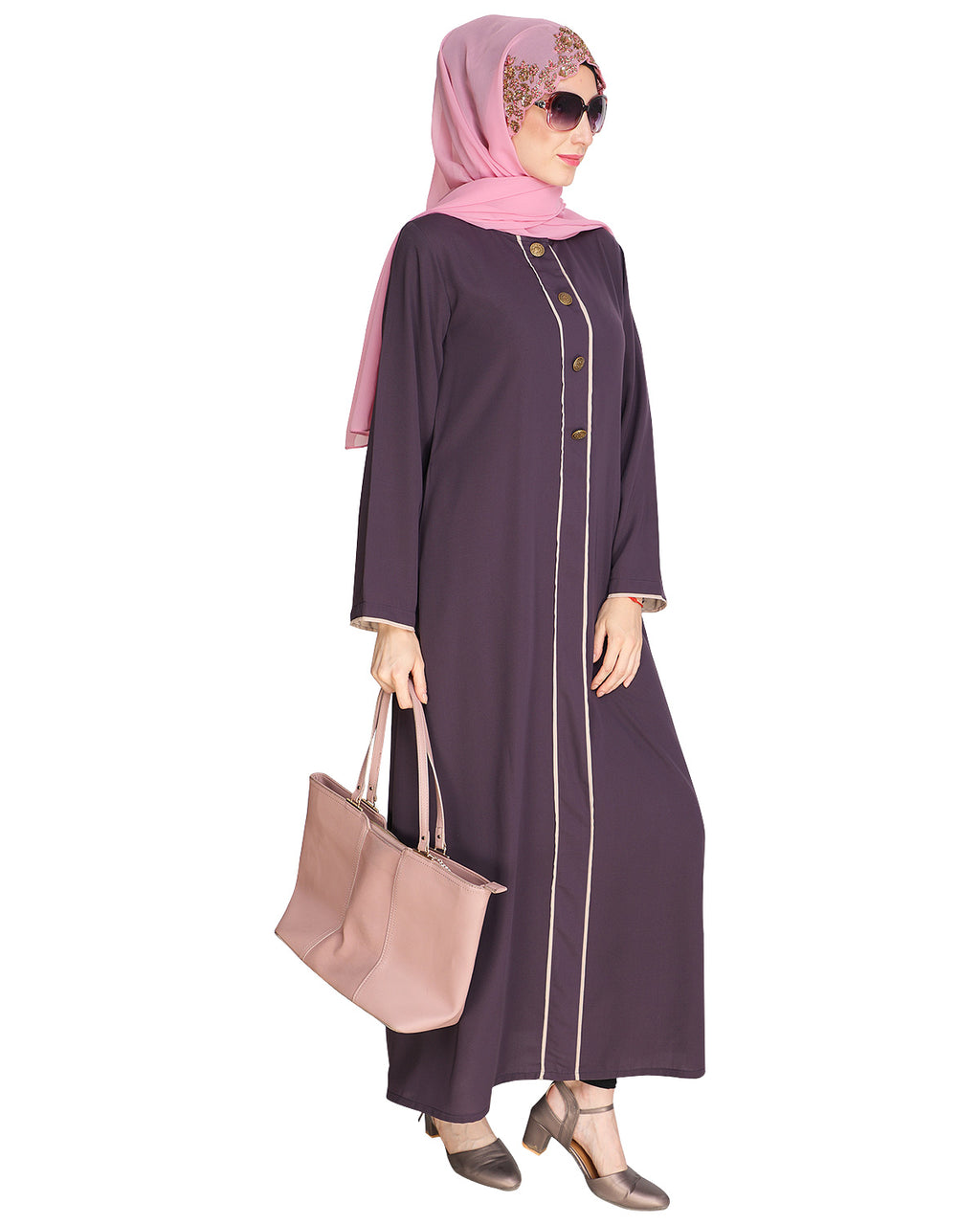 Sleek Dark Abaya Purple