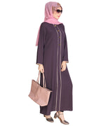 Sleek Dark Abaya Purple