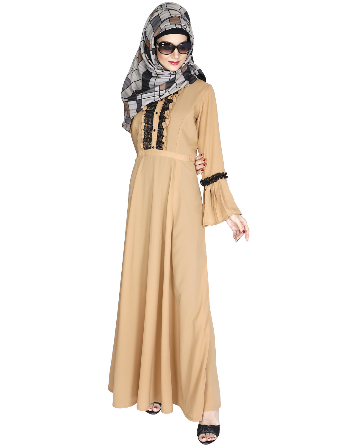 Fairy Frill Abaya Brown