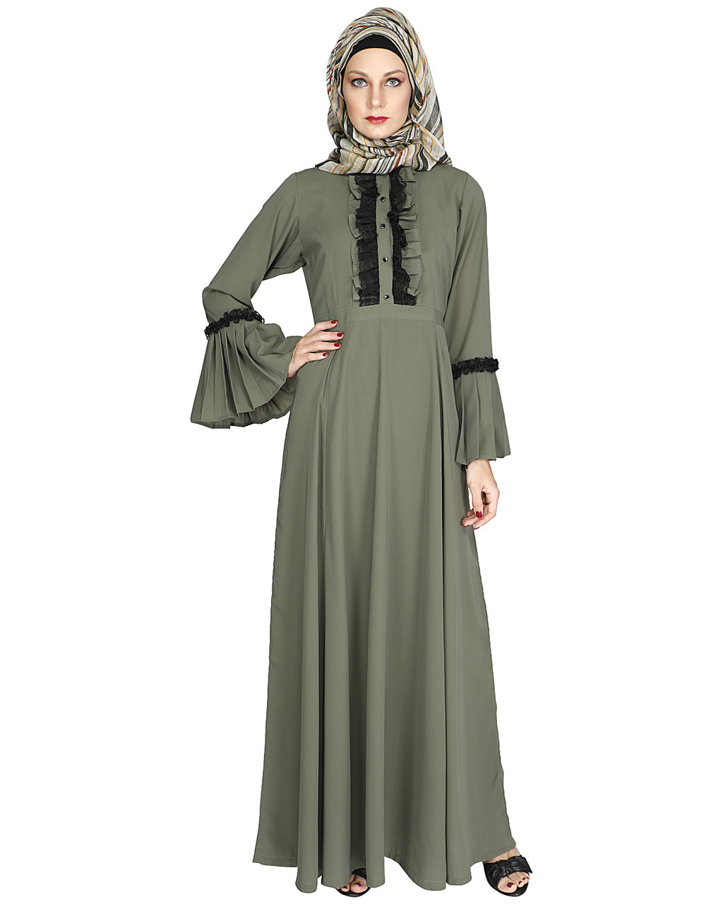 Fairy Frill Abaya Mint