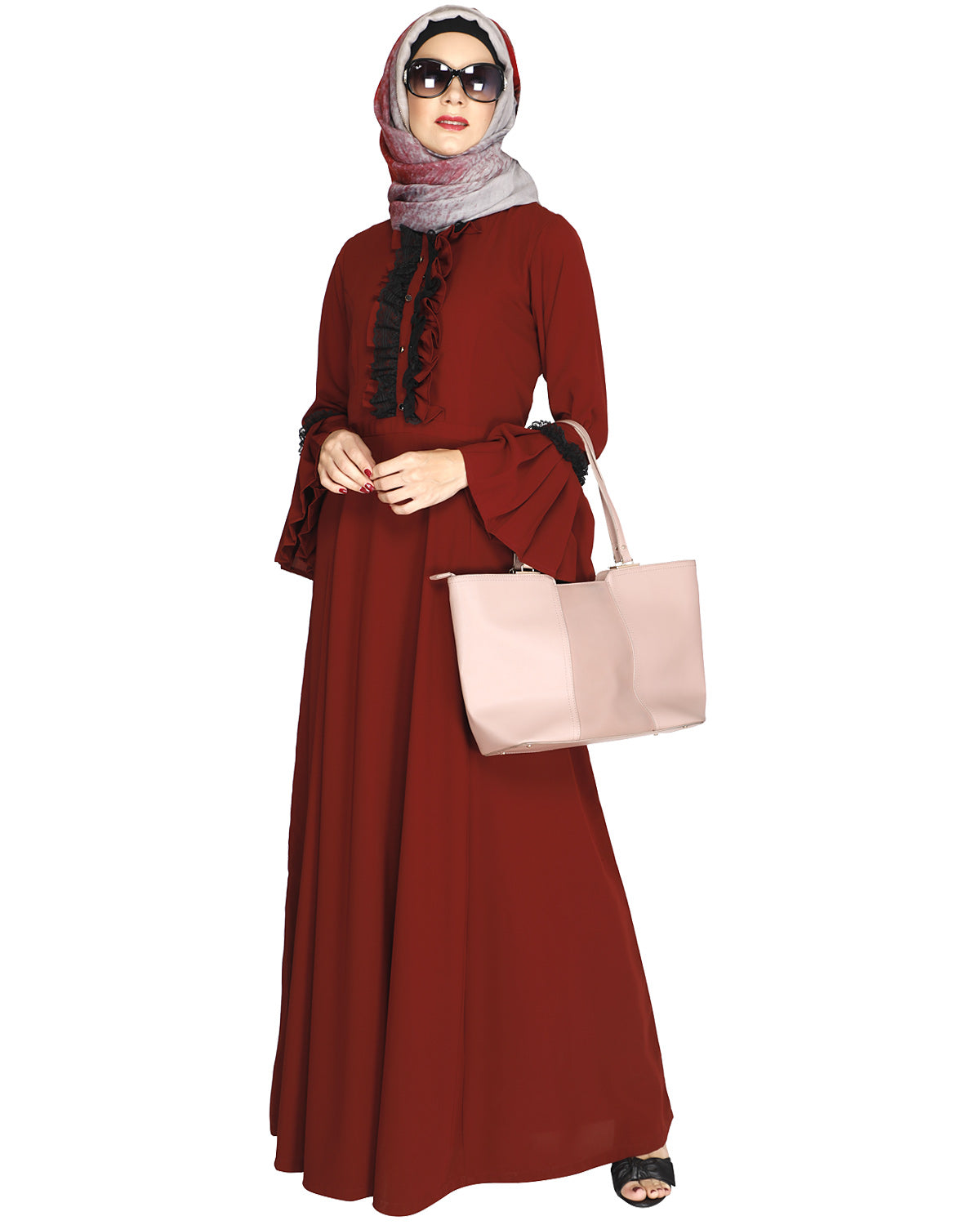 Fairy Frill Abaya Wine