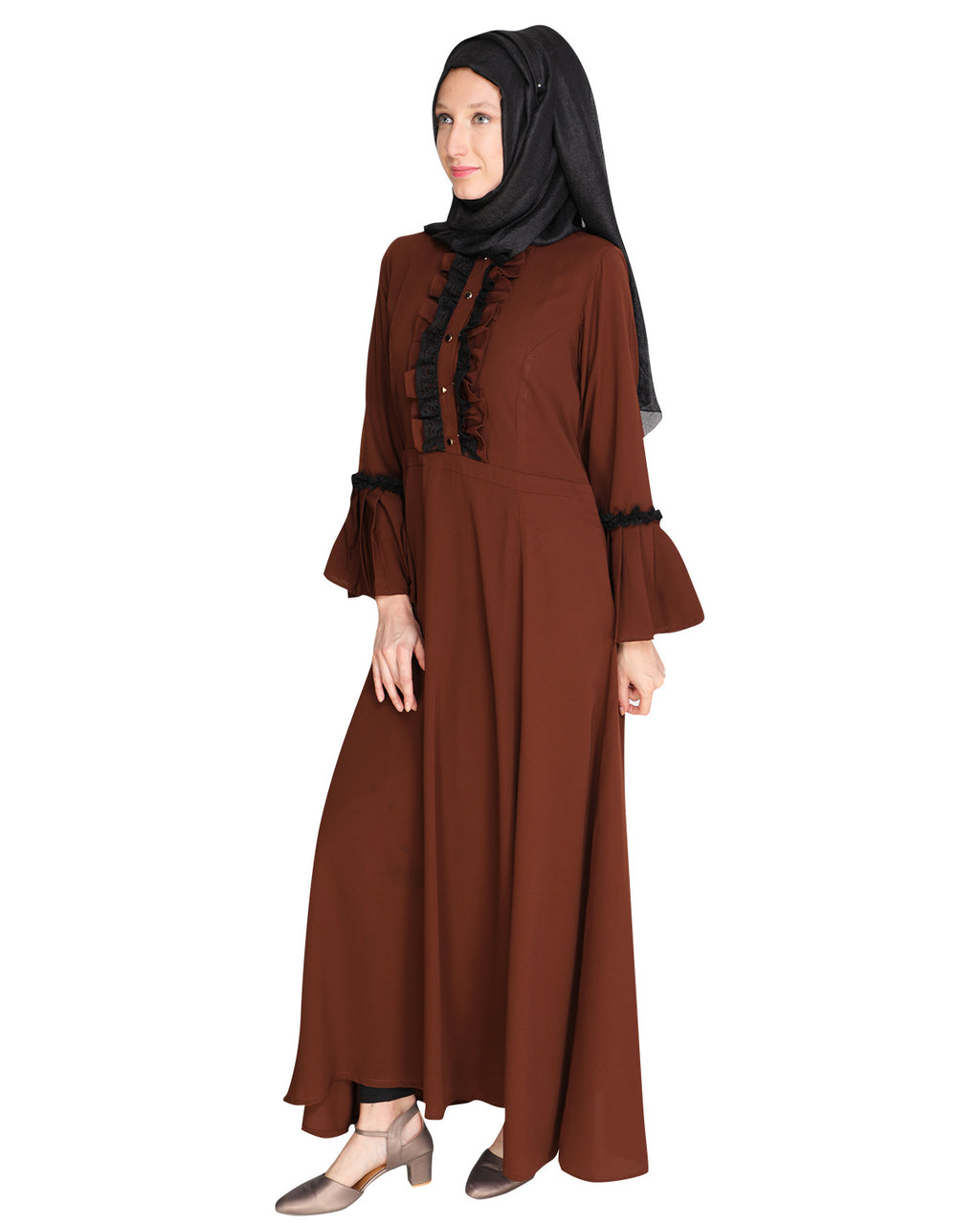 Fairy Frill Abaya Bottle Green