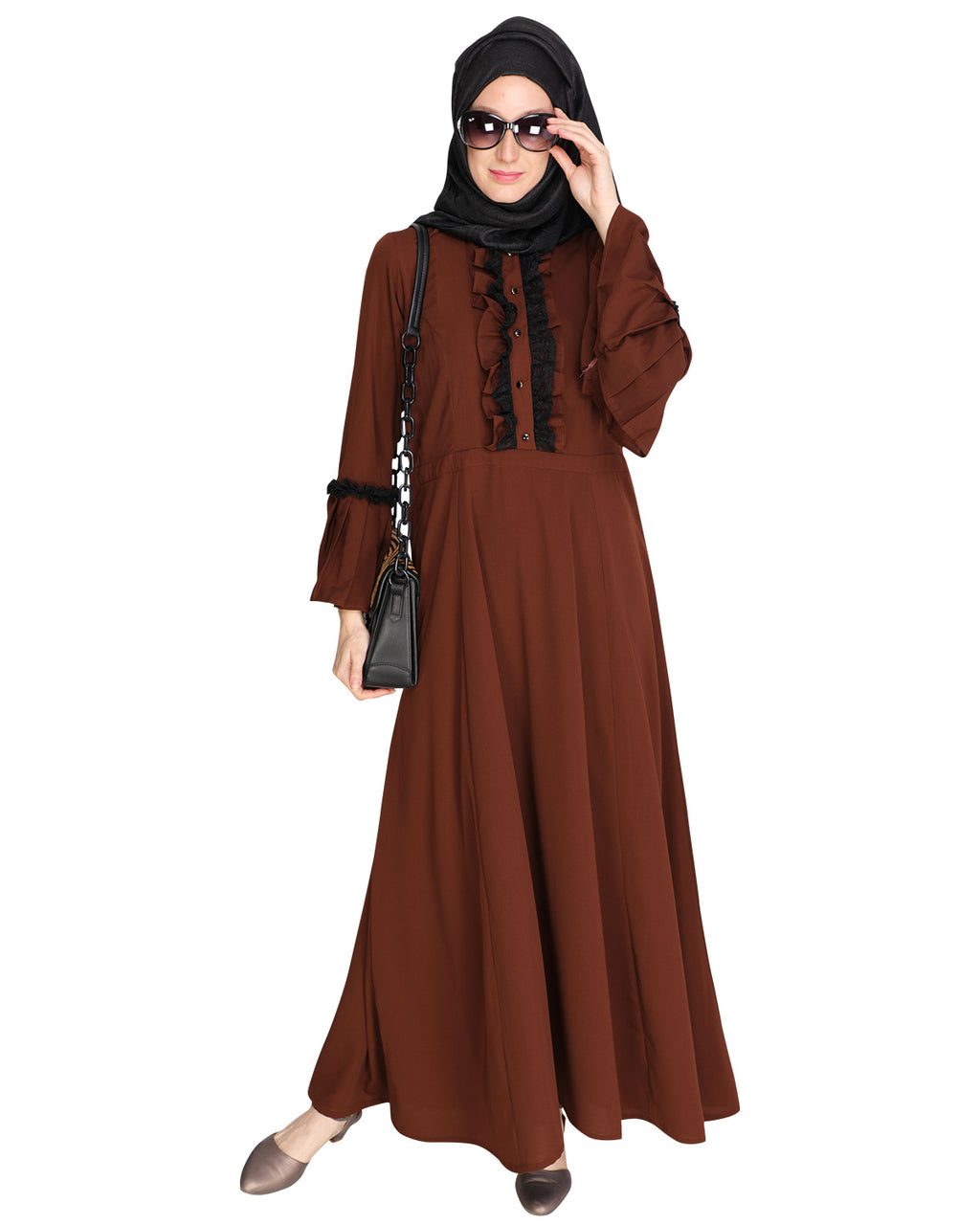 Fairy Frill Abaya Bottle Green