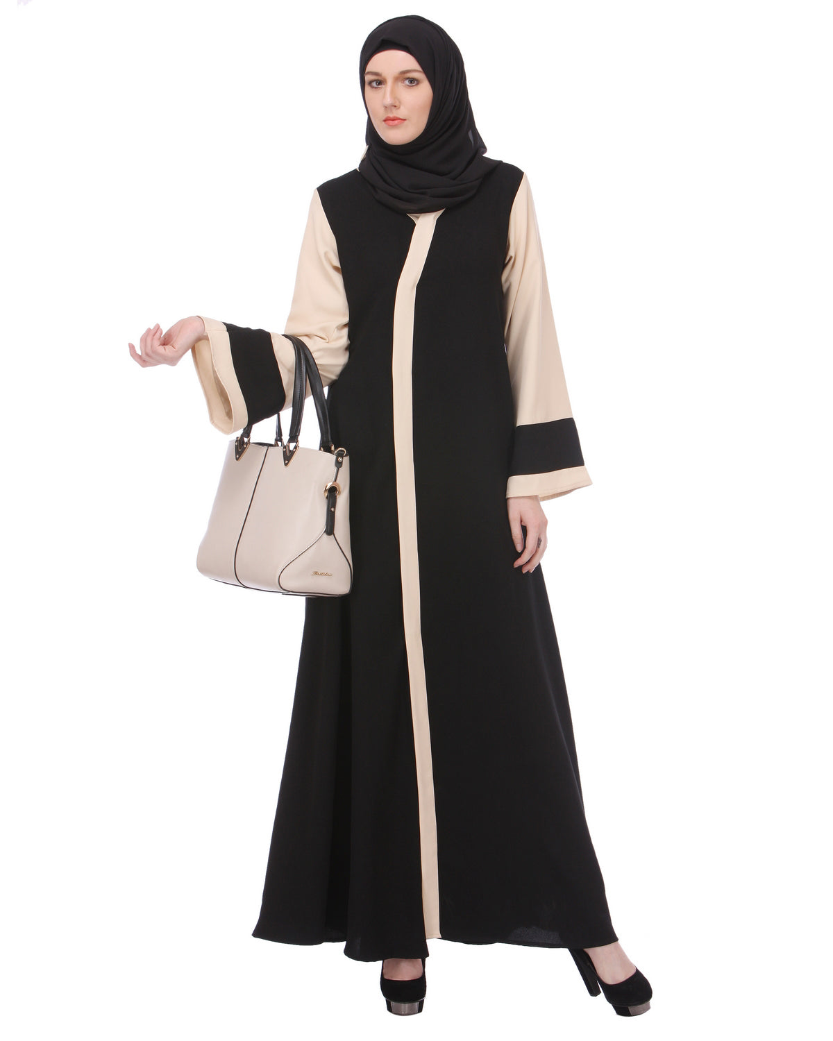 Bell-sleeved Abaya Black