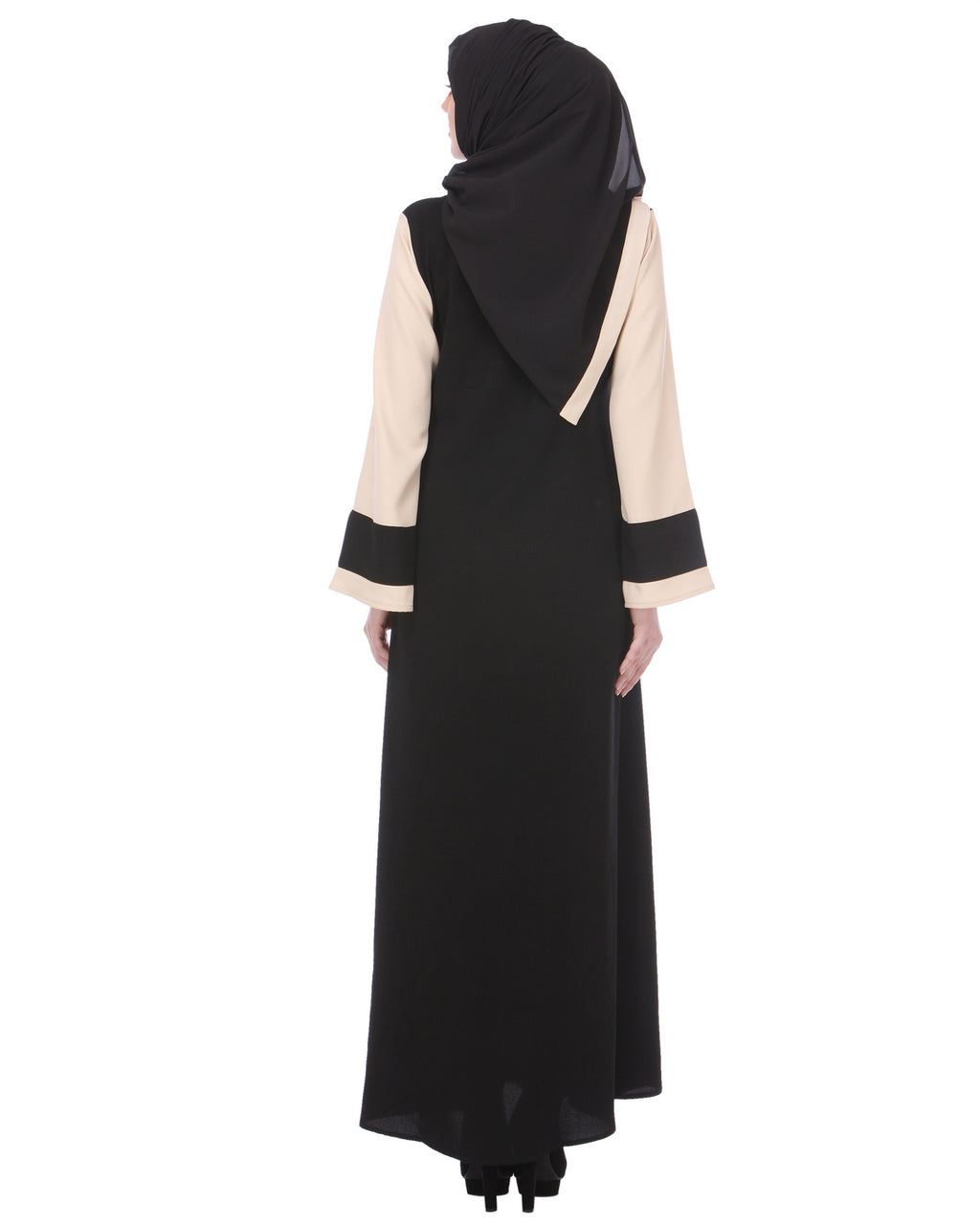 Bell-sleeved Abaya Black