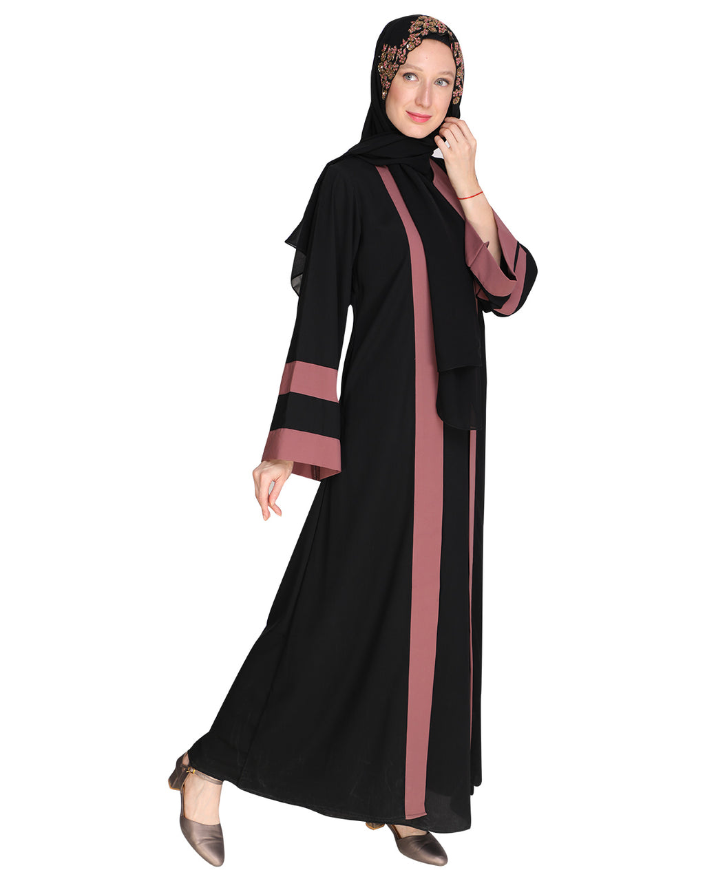 Contemporary Anchor Abaya Black