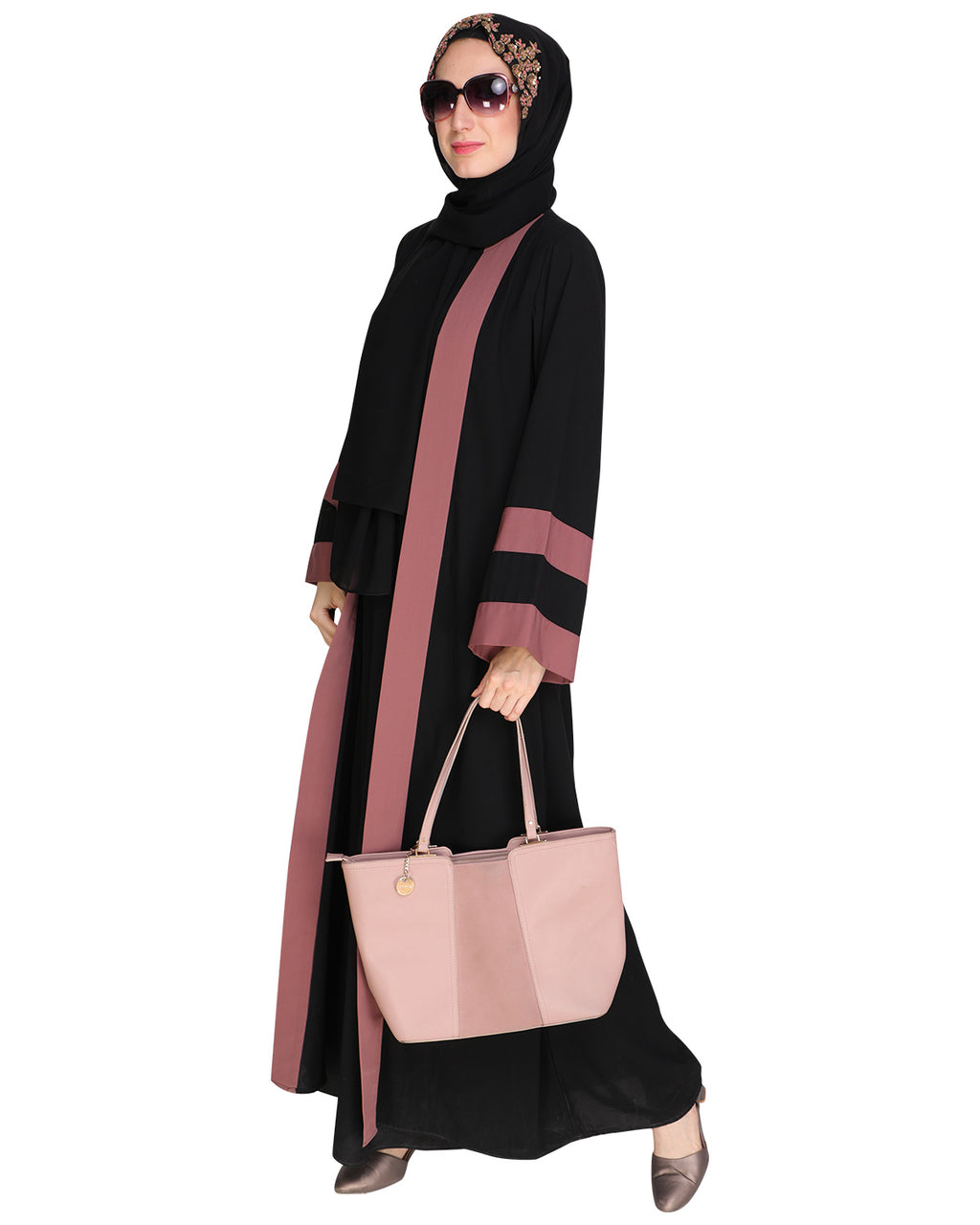 Contemporary Anchor Abaya Black