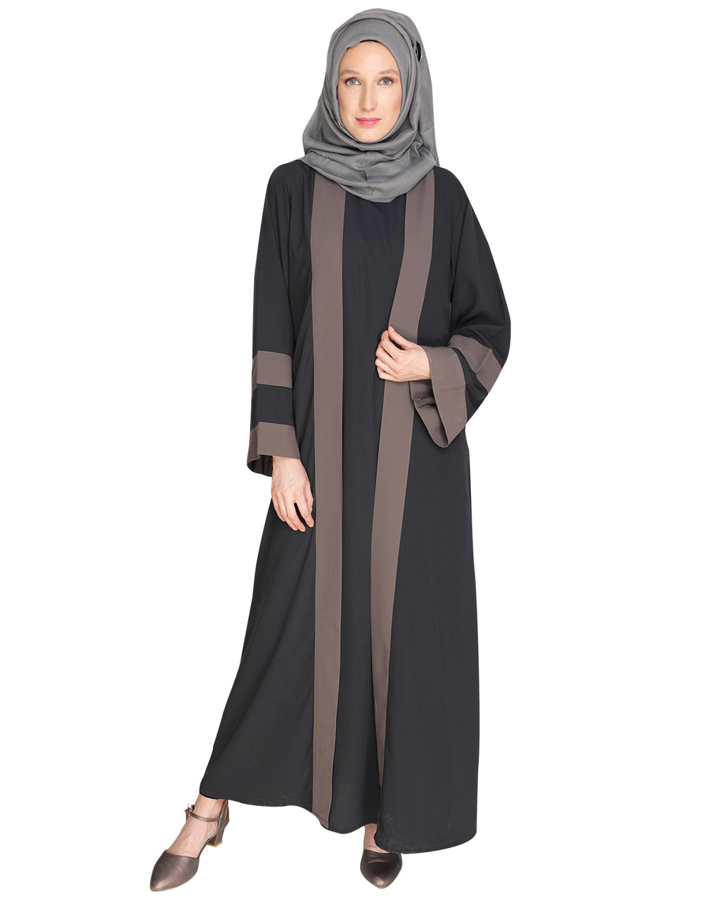 Contemporary Anchor Abaya Grey