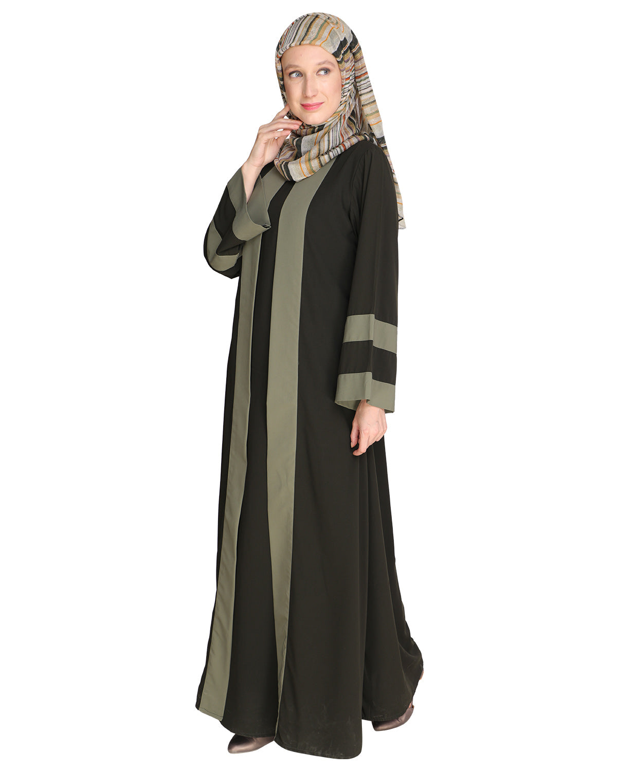 Contemporary Anchor Abaya Olive