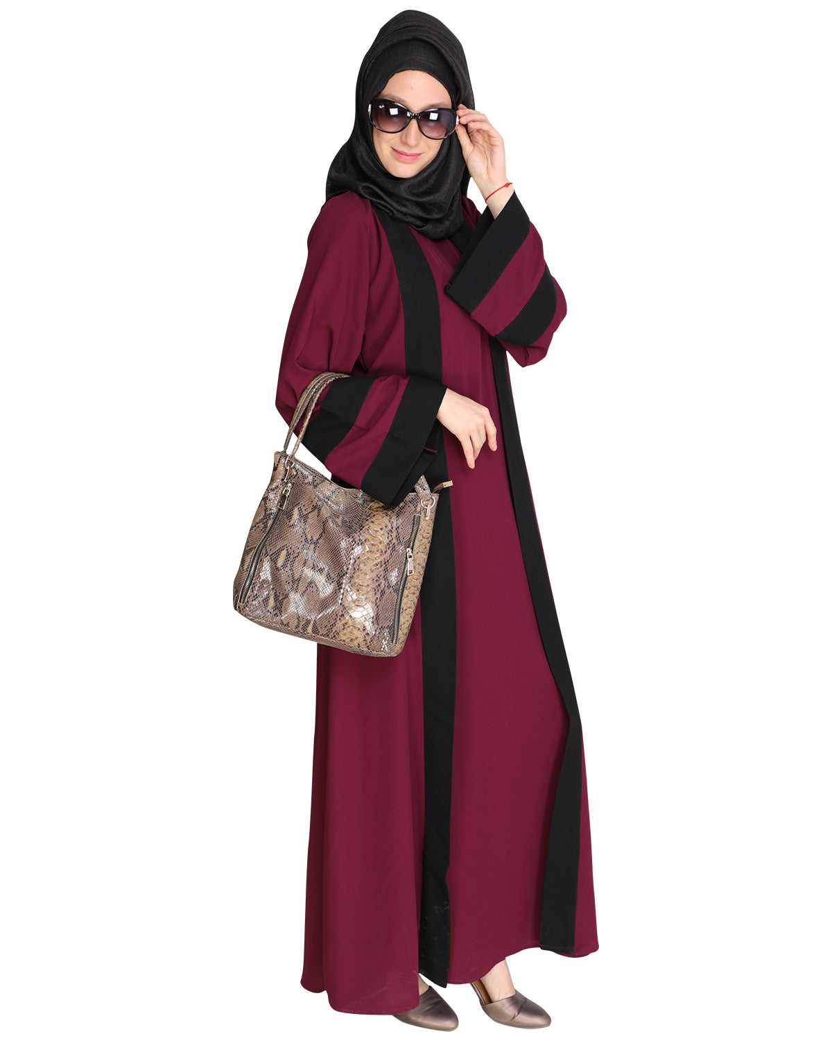 Contemporary Anchor Abaya Purple