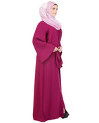 Flared Marsala Abaya Red