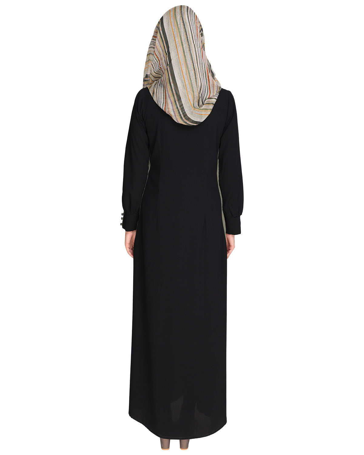 Black Side Detailed Abaya Black