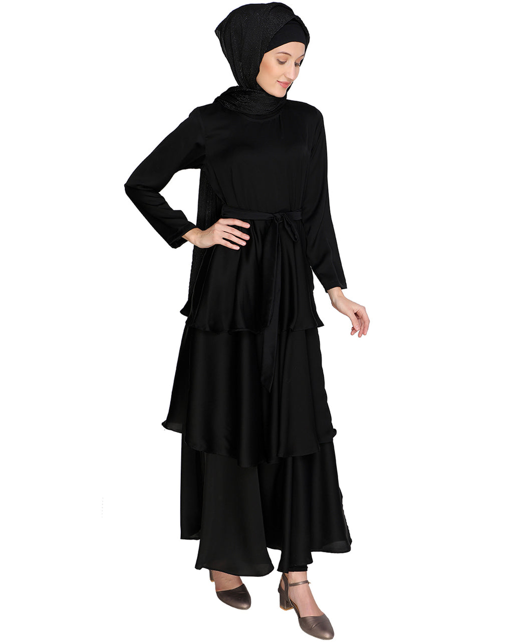 Layered Maxi Dress Black