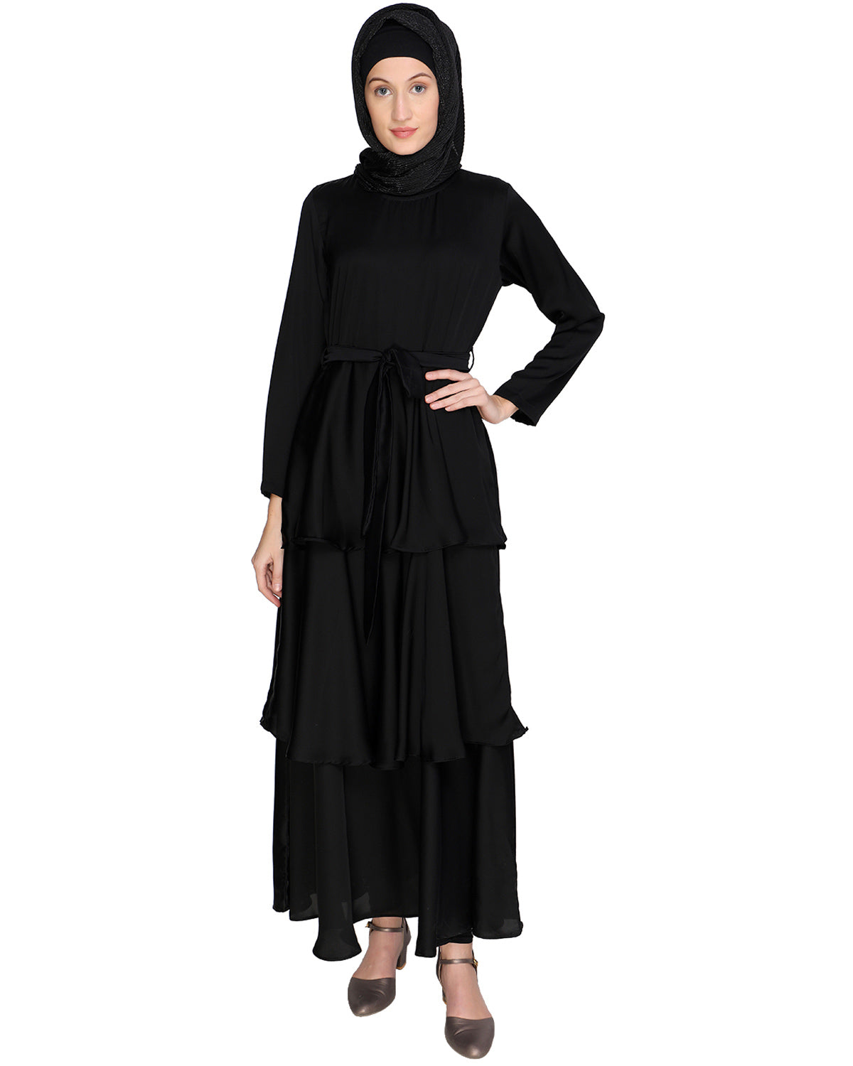 Layered Maxi Dress Black