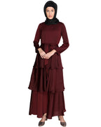 Layered Maxi Dress Wine