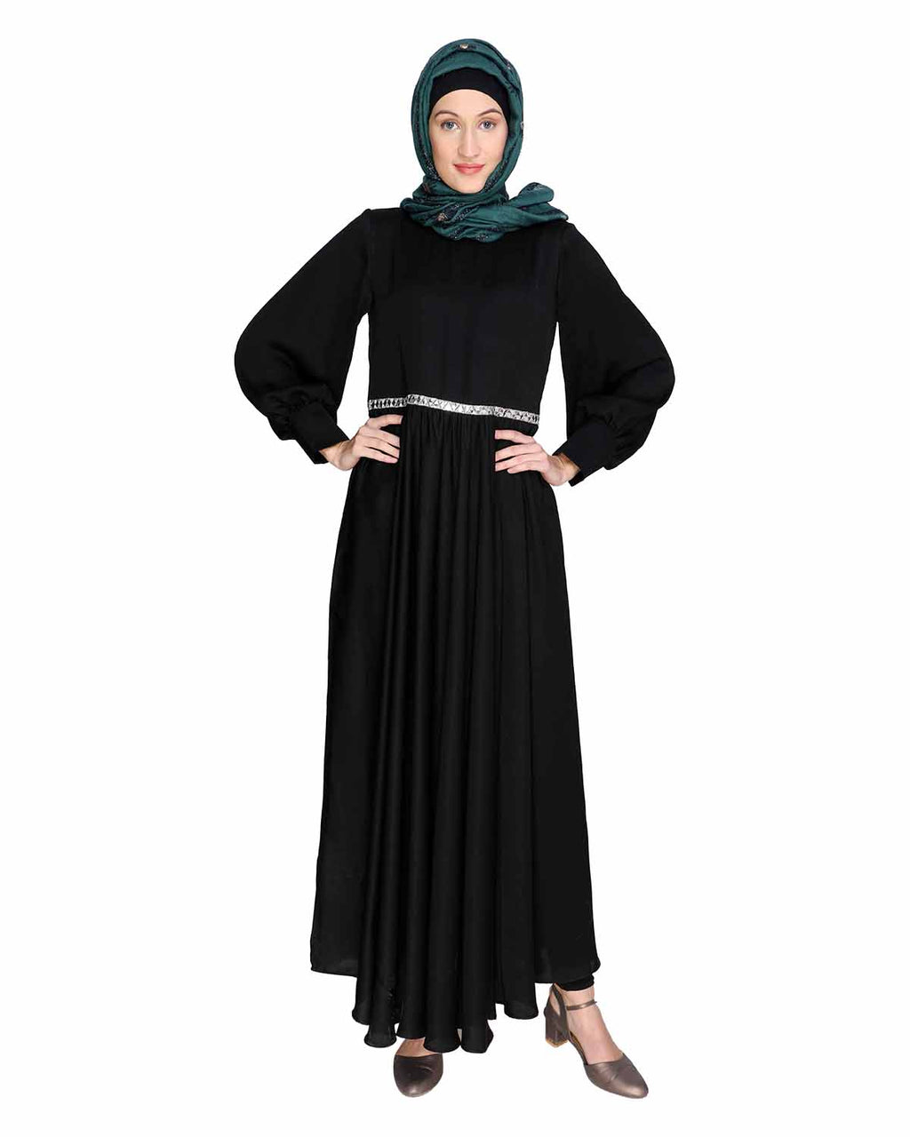 Flared Maxi Dress Black