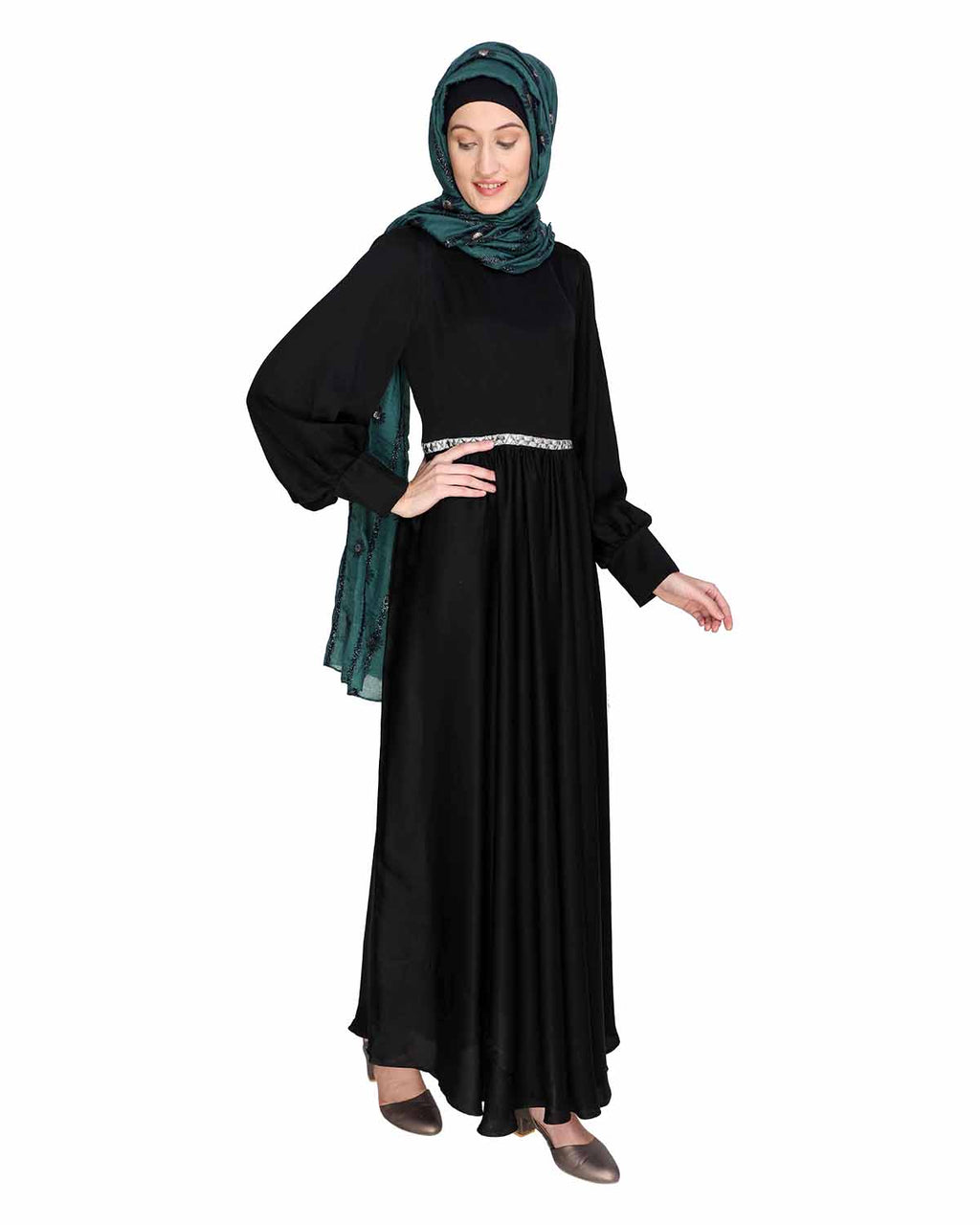 Flared Maxi Dress Black