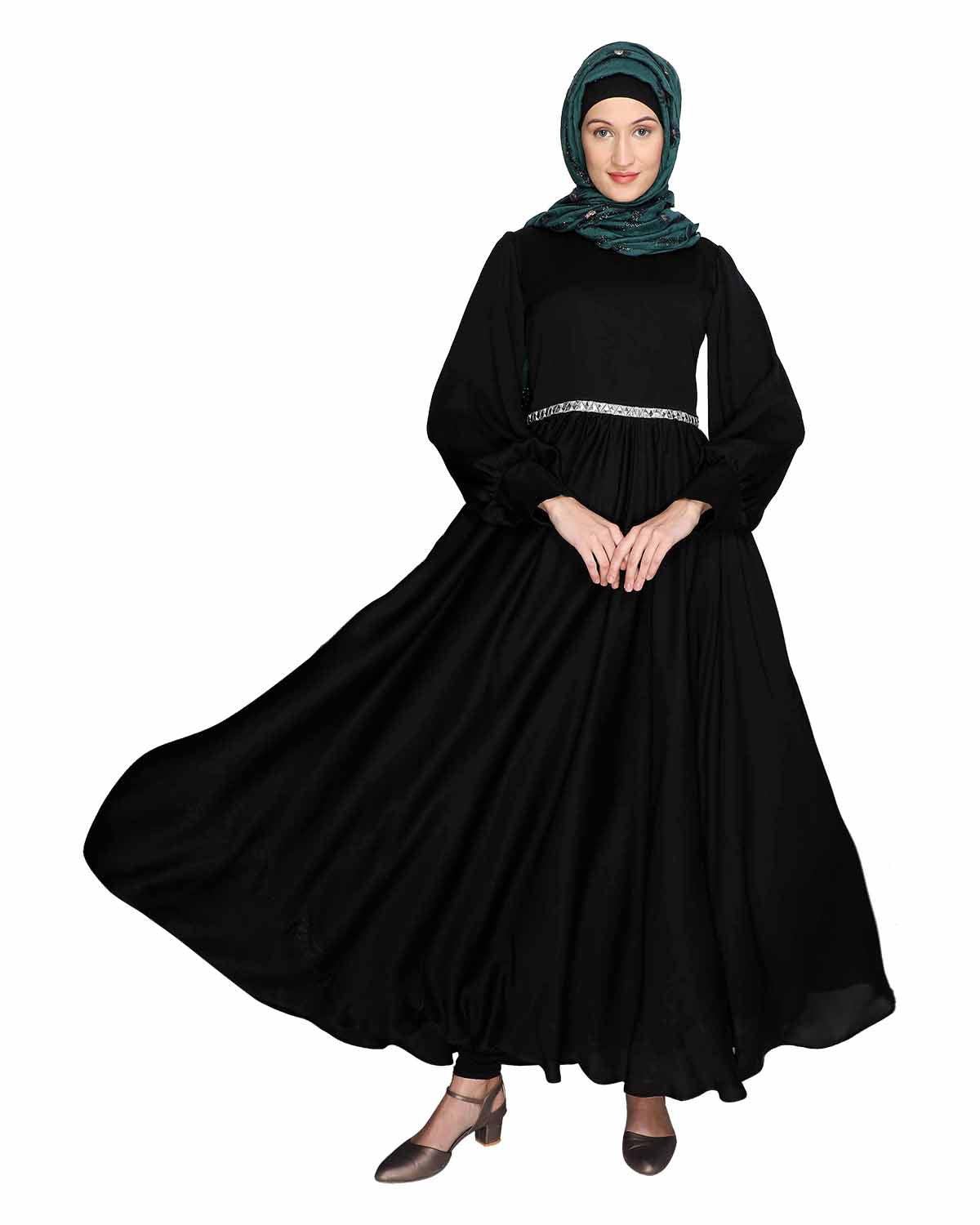 Flared Maxi Dress Black