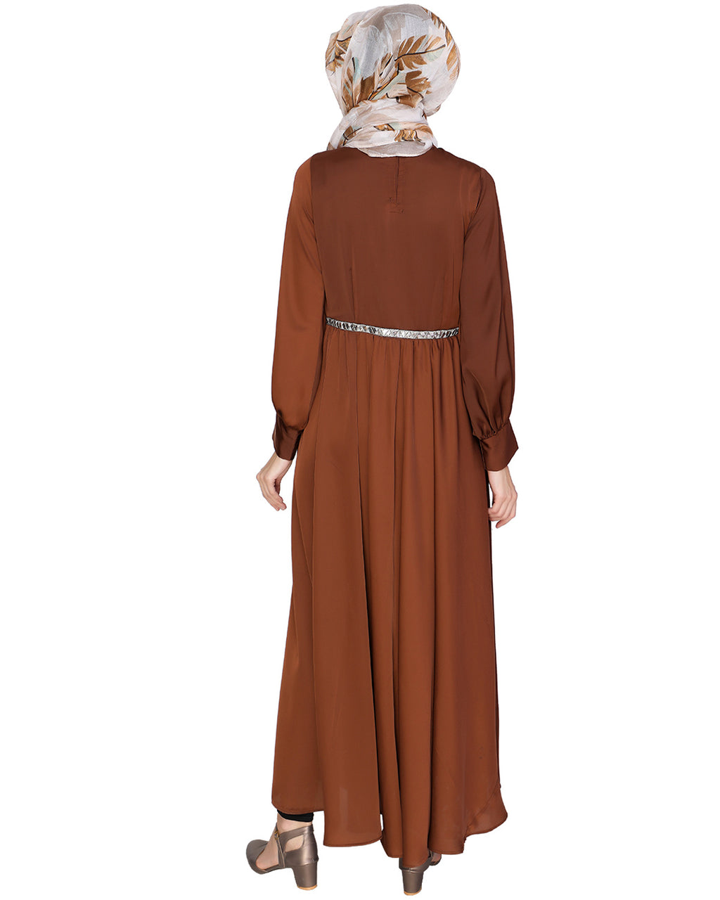 Flared Maxi Dress Caramel Brown