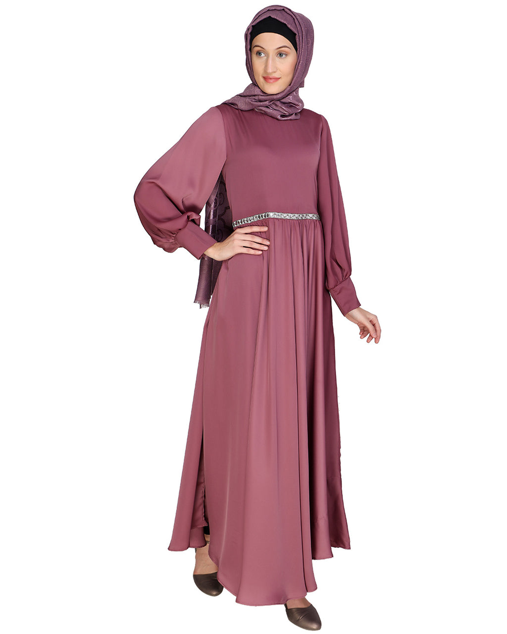 Flared Maxi Dress Onion Pink
