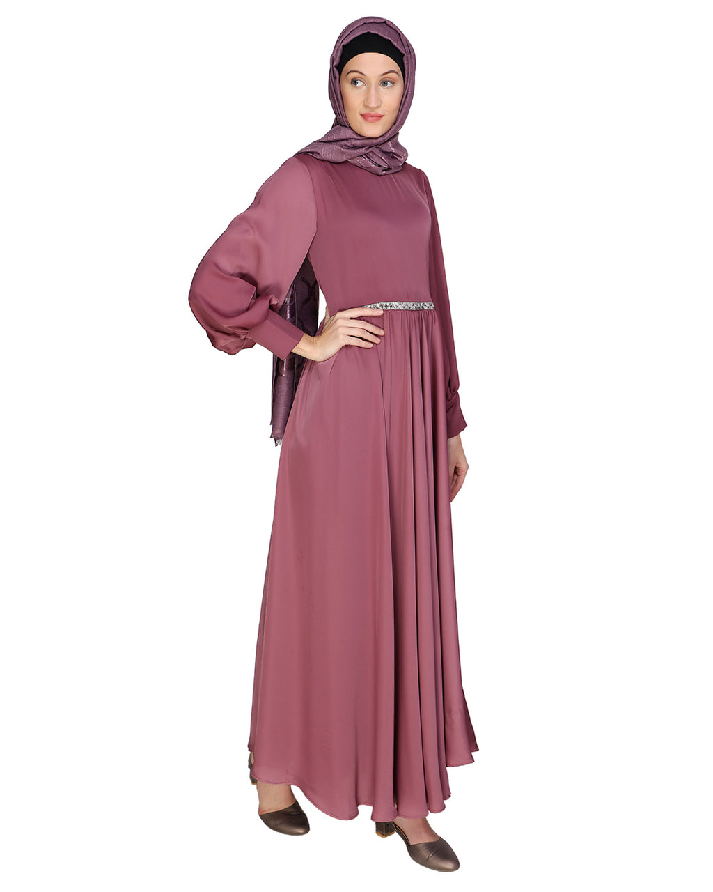 Flared Maxi Dress Onion Pink