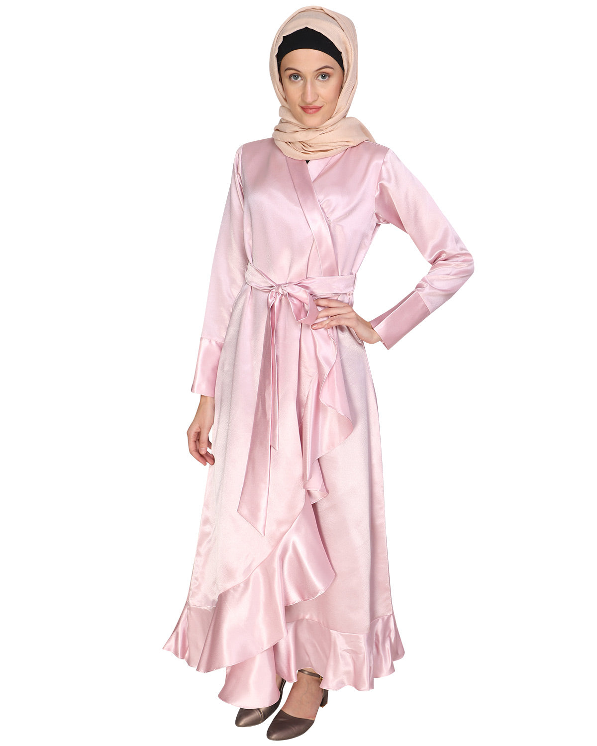 Overlap Maxi Dress Baby Pink