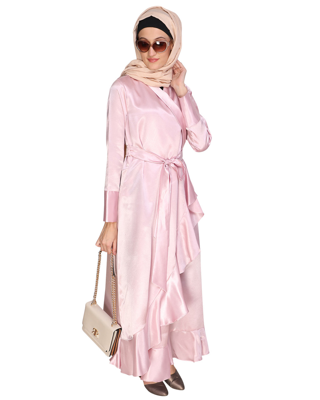 Overlap Maxi Dress Baby Pink