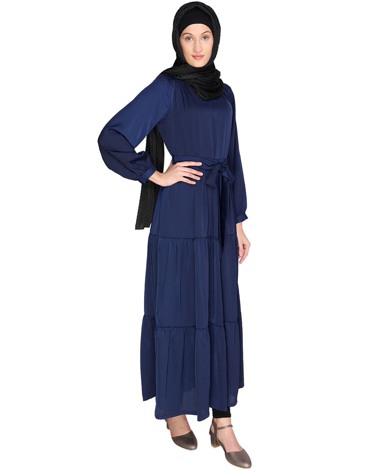Overlap Maxi Dress Blue